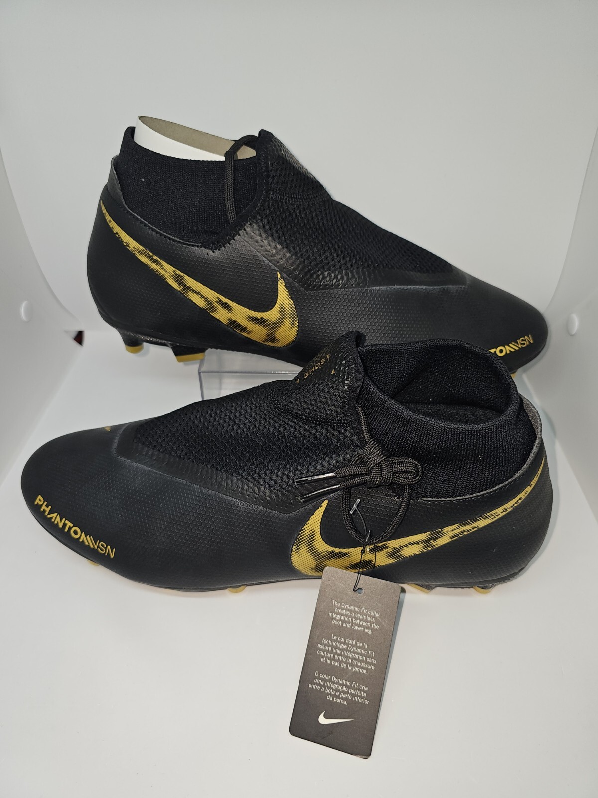 Nike Phantom VSN Academy DF/FG MG Black Soccer Cleats Size 13 AO3258-077 NIB