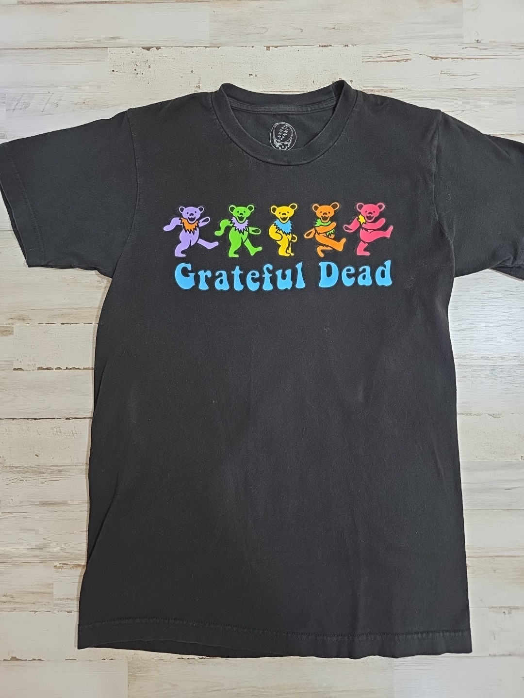 Sz Small Grateful Dead T-Shirt Black Short Sleeve Band Graphic Bears Graphic