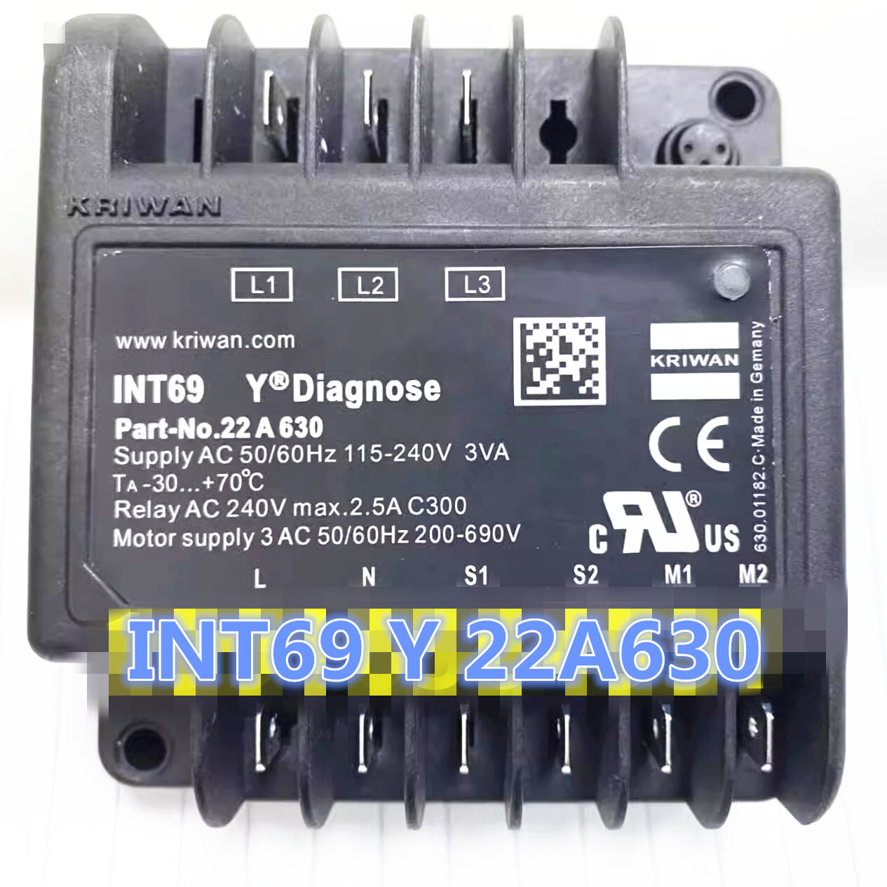 1pcs Kriwan Motor Protector Module INT69 Y  diagnose  22A630
