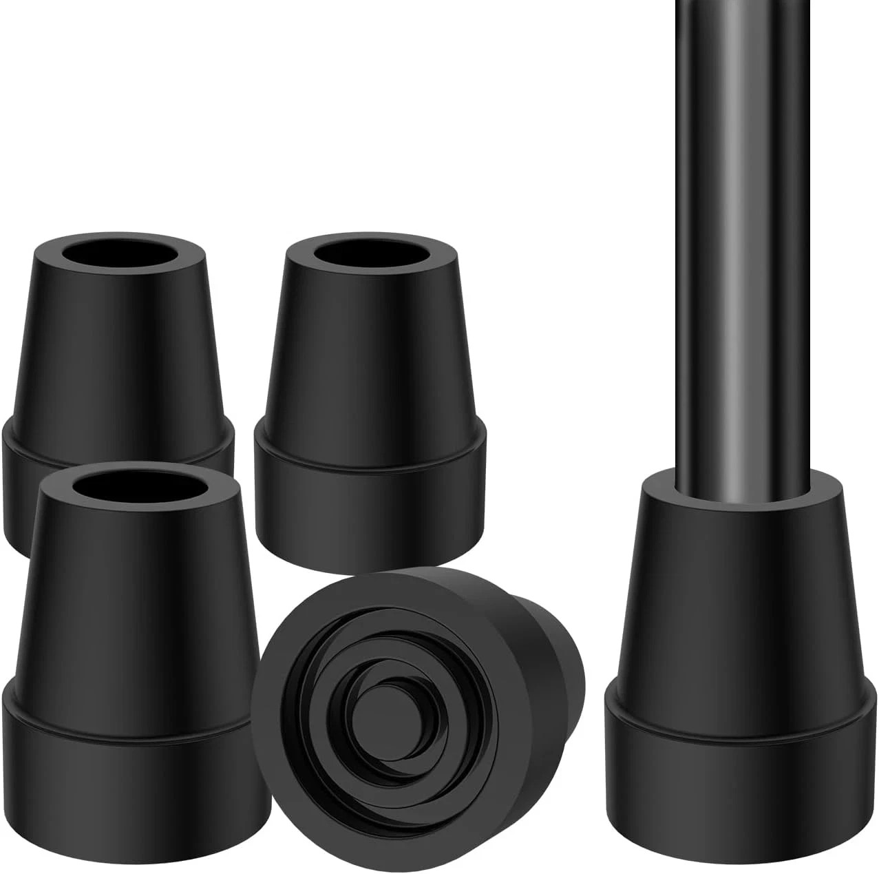 4Pcs Cane Tips, Rubber Replacement Tips for Canes and Walking Sticks, Durable...
