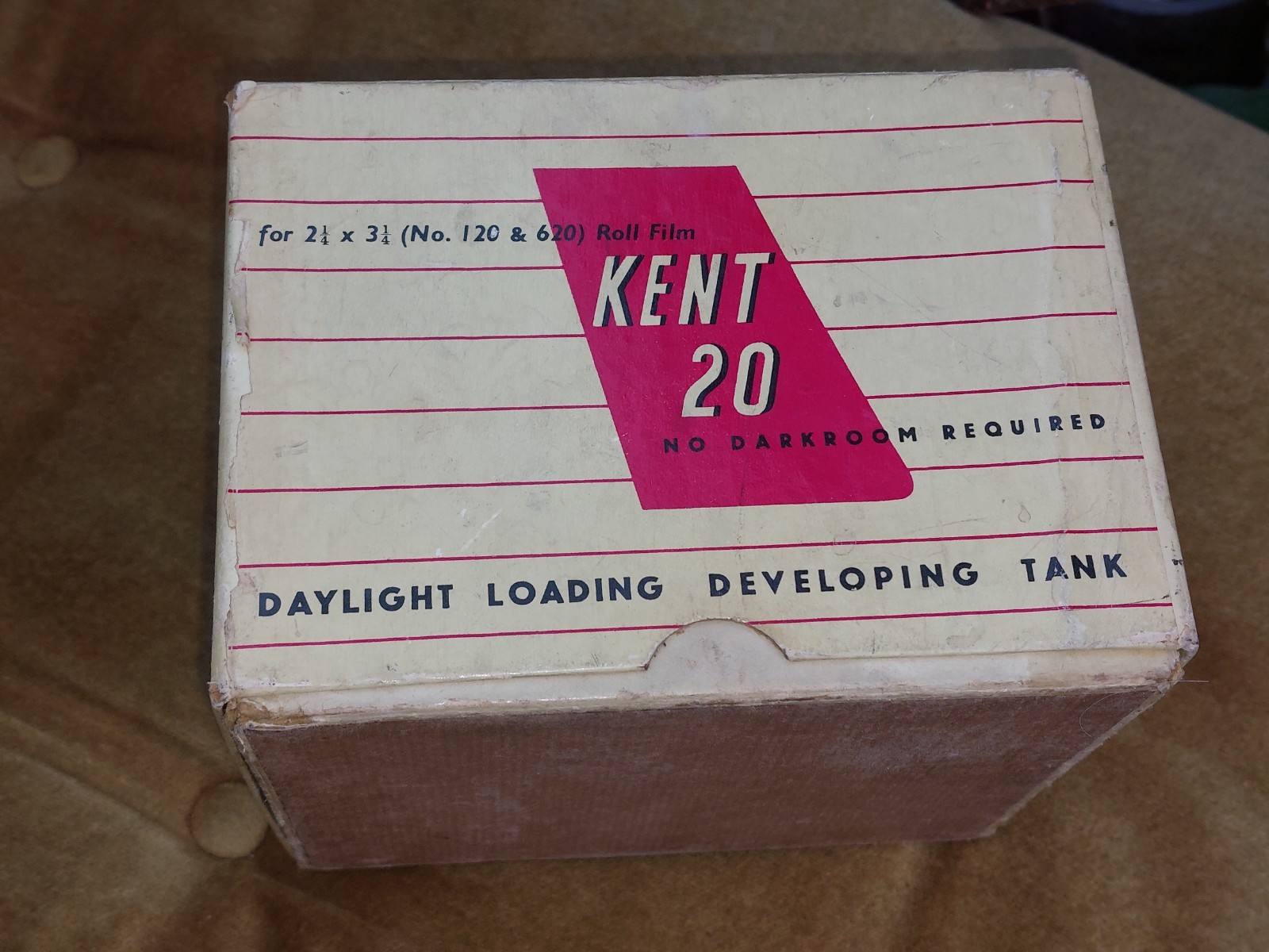 Vintage Photography Kent 20 Daylight Loading Developing Tank, BOX ONLY FILM PROP