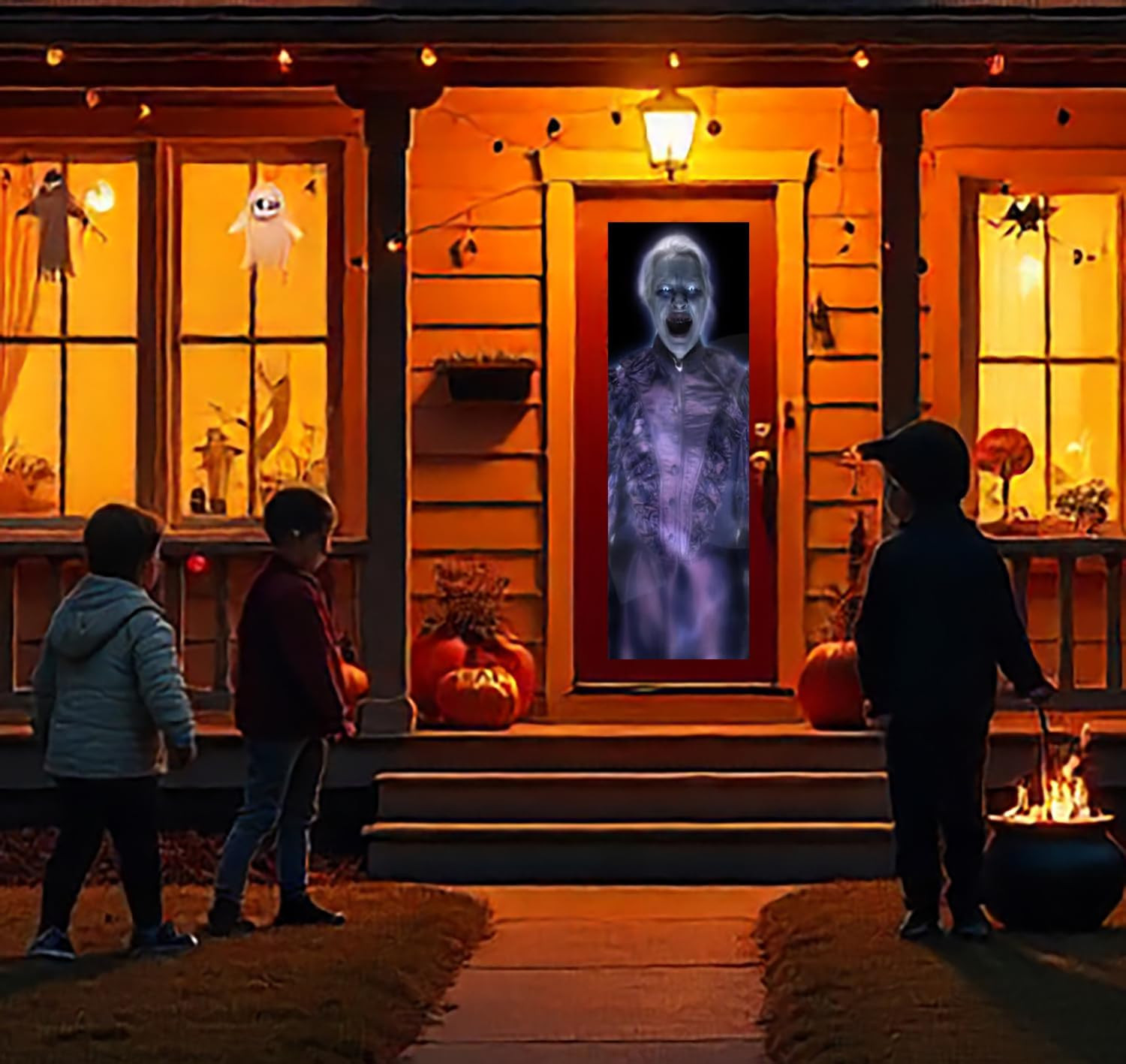 Holographic Rear Projection Screen with Mounting Hardware for Projecting Hallowe