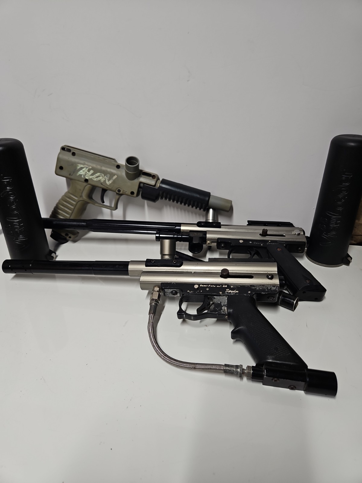 Lot of Vintage Paintball Guns Barrels Misc Items As-is