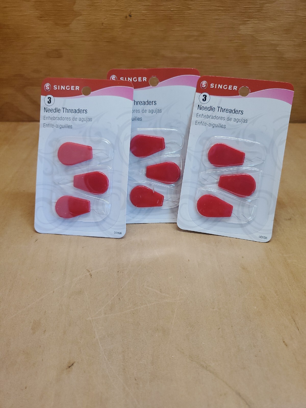 Lot Of 3 Packages Of Plastic Needle Threaders-3 Per Pkg 9 Total Threaders *NOS*