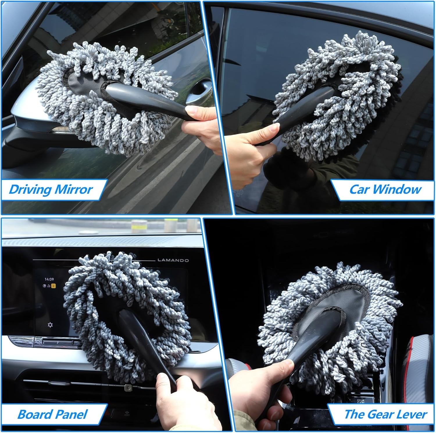 IPELY 3 Pack Large Microfiber Car Duster Exterior Scratch Free with Extendable,