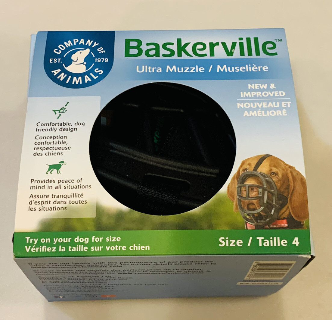 LM Baskerville Ultra Muzzle for Dogs Size 4 - Dogs 40-65 lbs - (Nose Circumferen