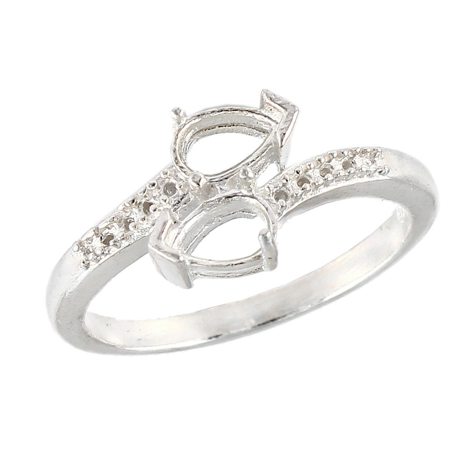 Sterling Silver Ring Stone setting size 7X5 MM Pear Shape Stone Semi Mount Ring
