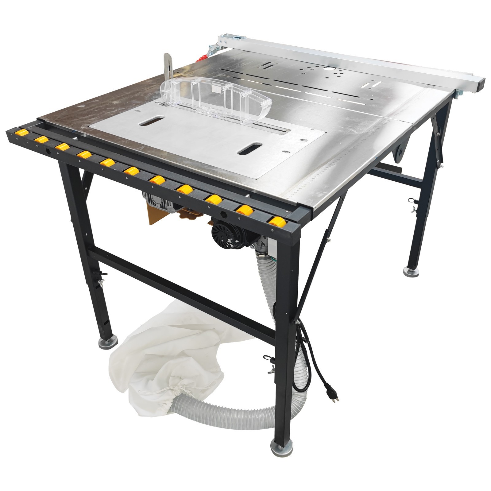 110V Sub Saw Table Wood Cutting Machine Telescopic Saw Table Dust Collector 4"8"