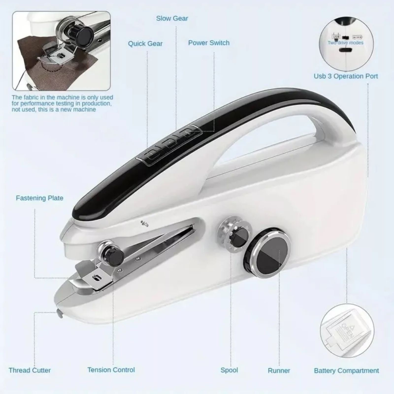 Sewing Machine W/Sewing Accessories Powerful Functionality For Silk/Wool/Curtain