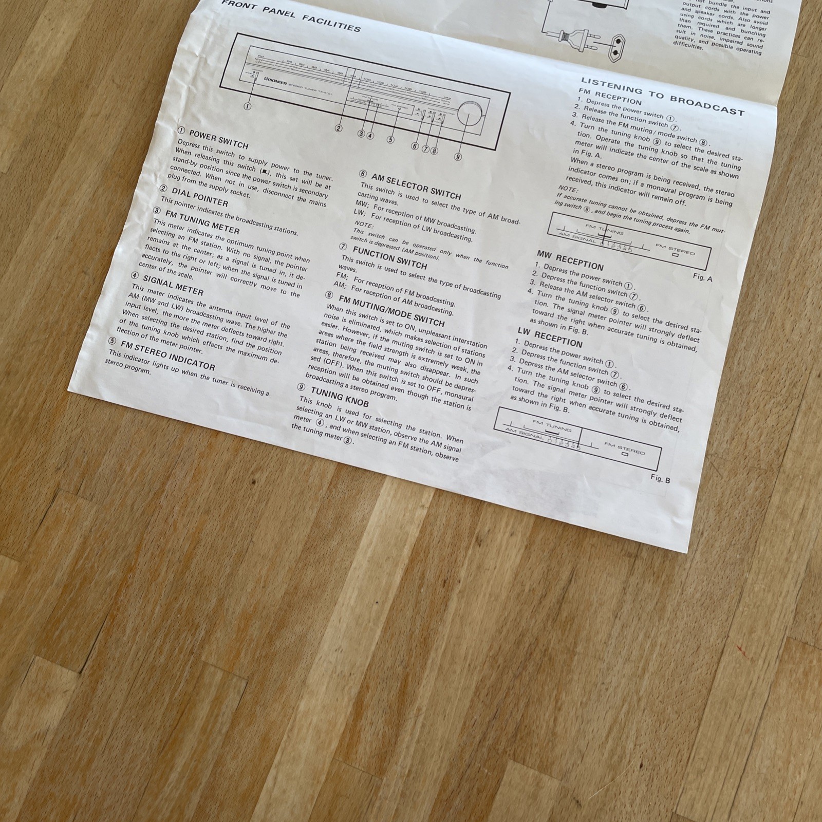 Pioneer Stereo Tuner - Operating Instructions - USER MANUAL TX-410L original