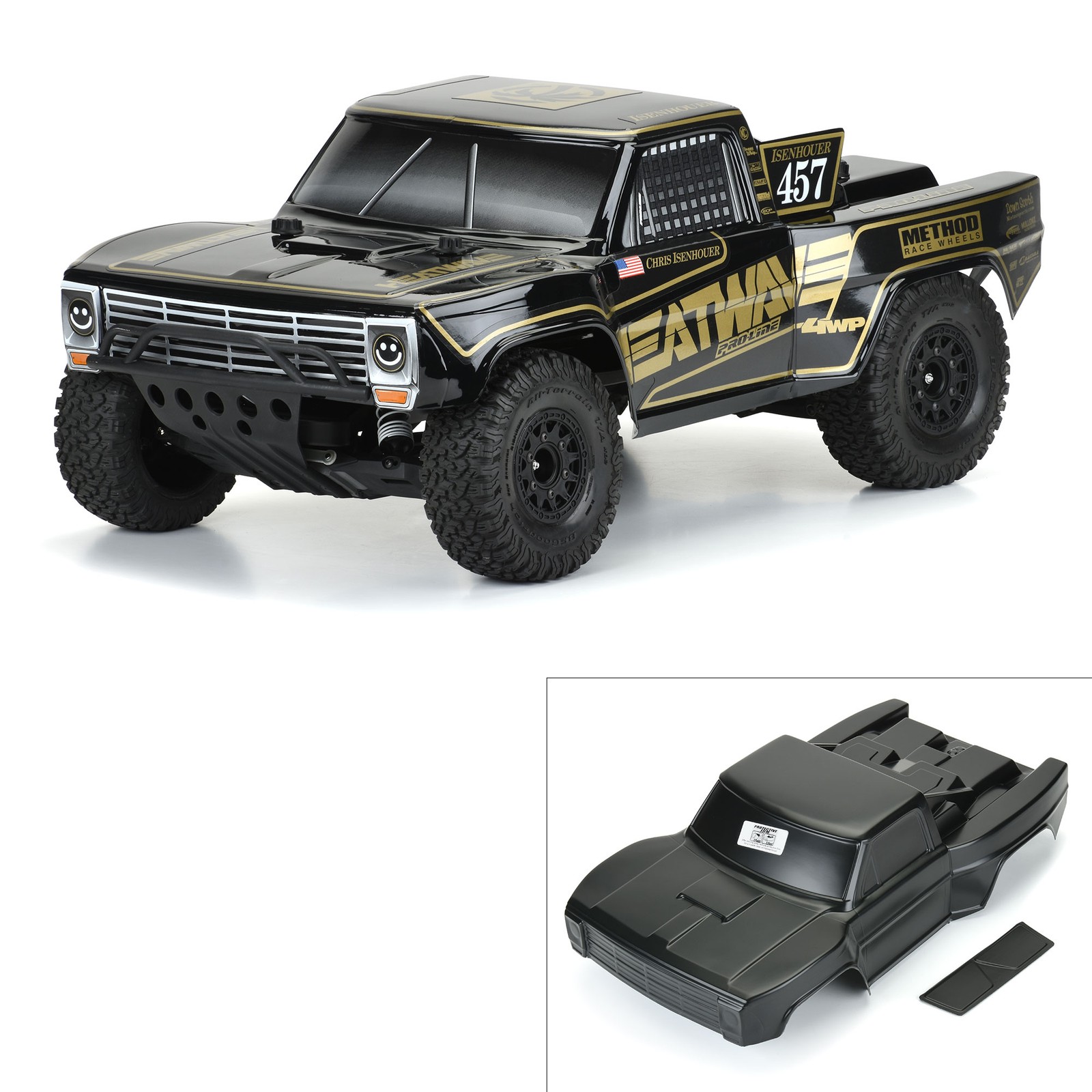 Pro-Line Racing Pre-Cut 1967 Ford F-100 Black Body for SC PRO355118 Car/Truck