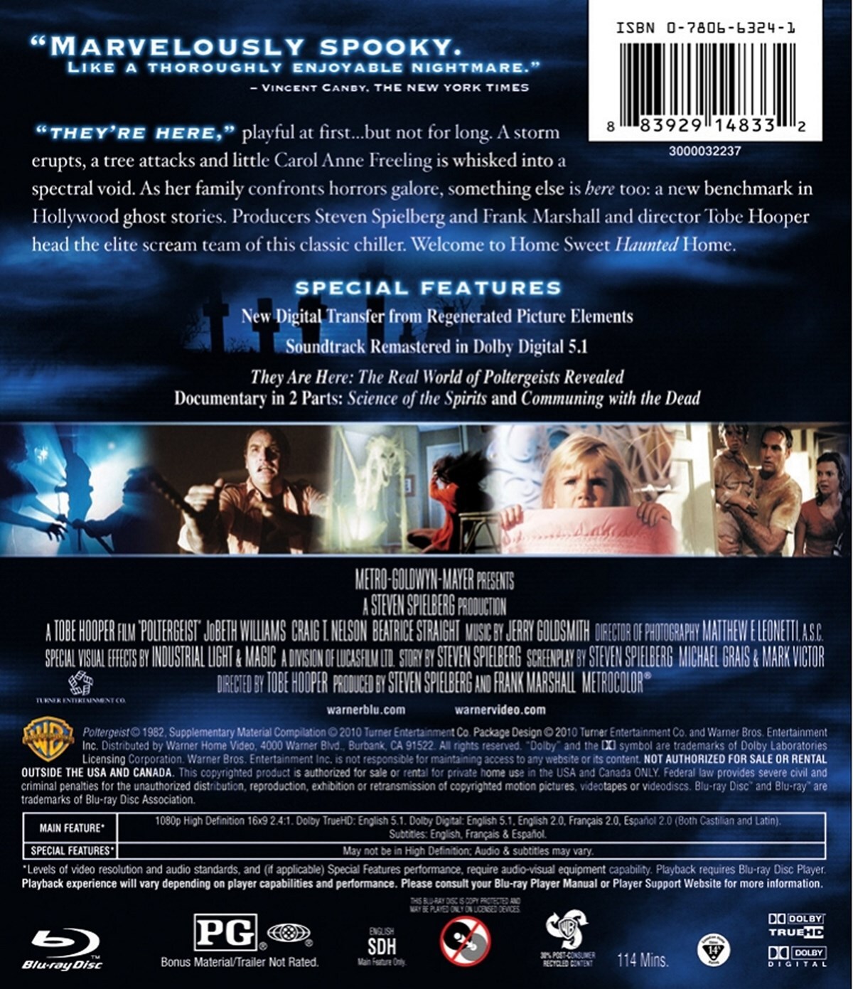 Poltergeist Blu-ray Craig T. Nelson NEW