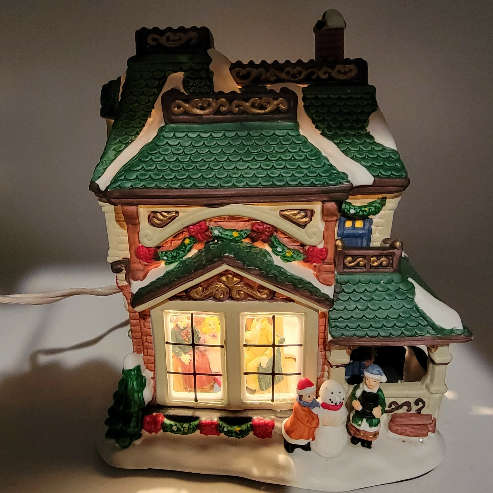 Night Light or Village Christmas Holidays Snowman Children Family Window 7 X 5.5
