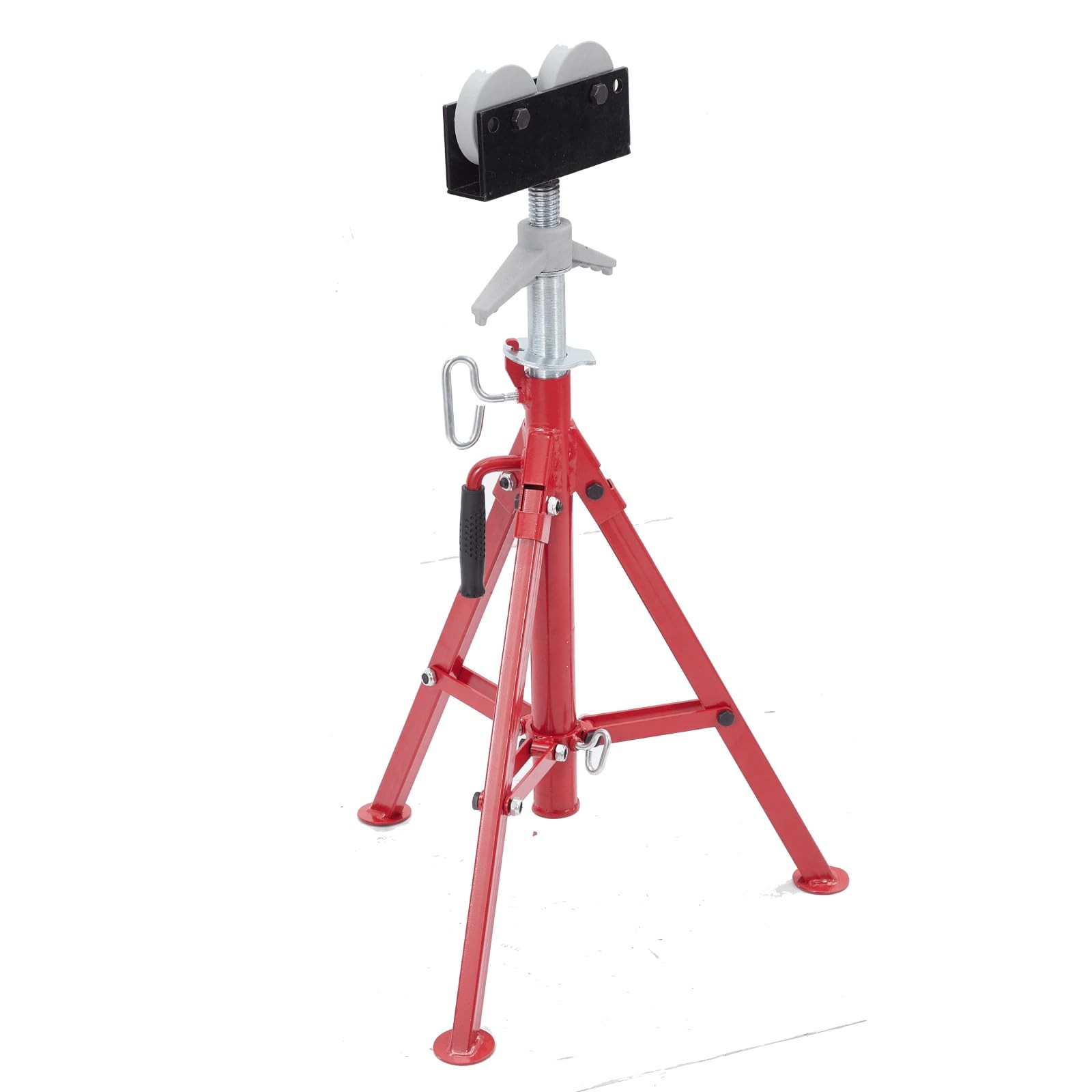 ⭐Adjustable 28"-52" Portable Pipe Stand 2500Lb Folding Jack Stands w/ Roller Hea