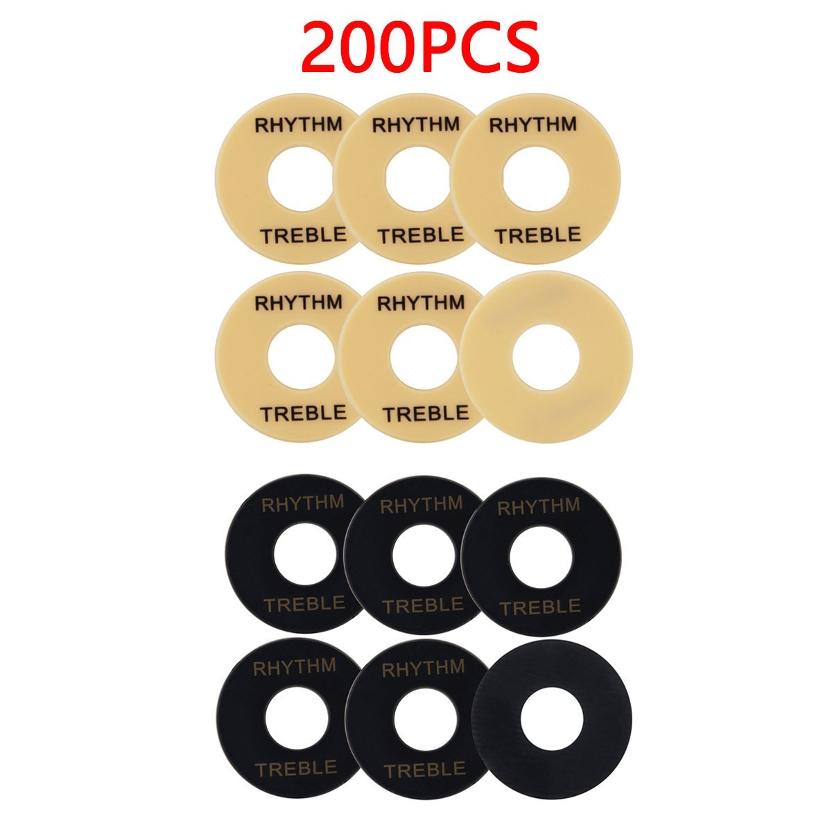 100pcs Black + 100pcs Cream SG LP Guitar Switch Rings Treble/Rhythm Ring Washers