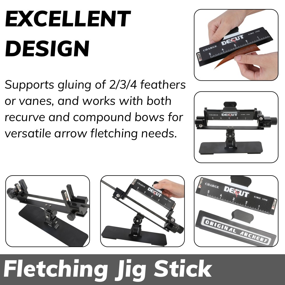 DECUT Archery Fletching Jigs Fletches Clamp Arrow Shaft Feather Sticky Tool