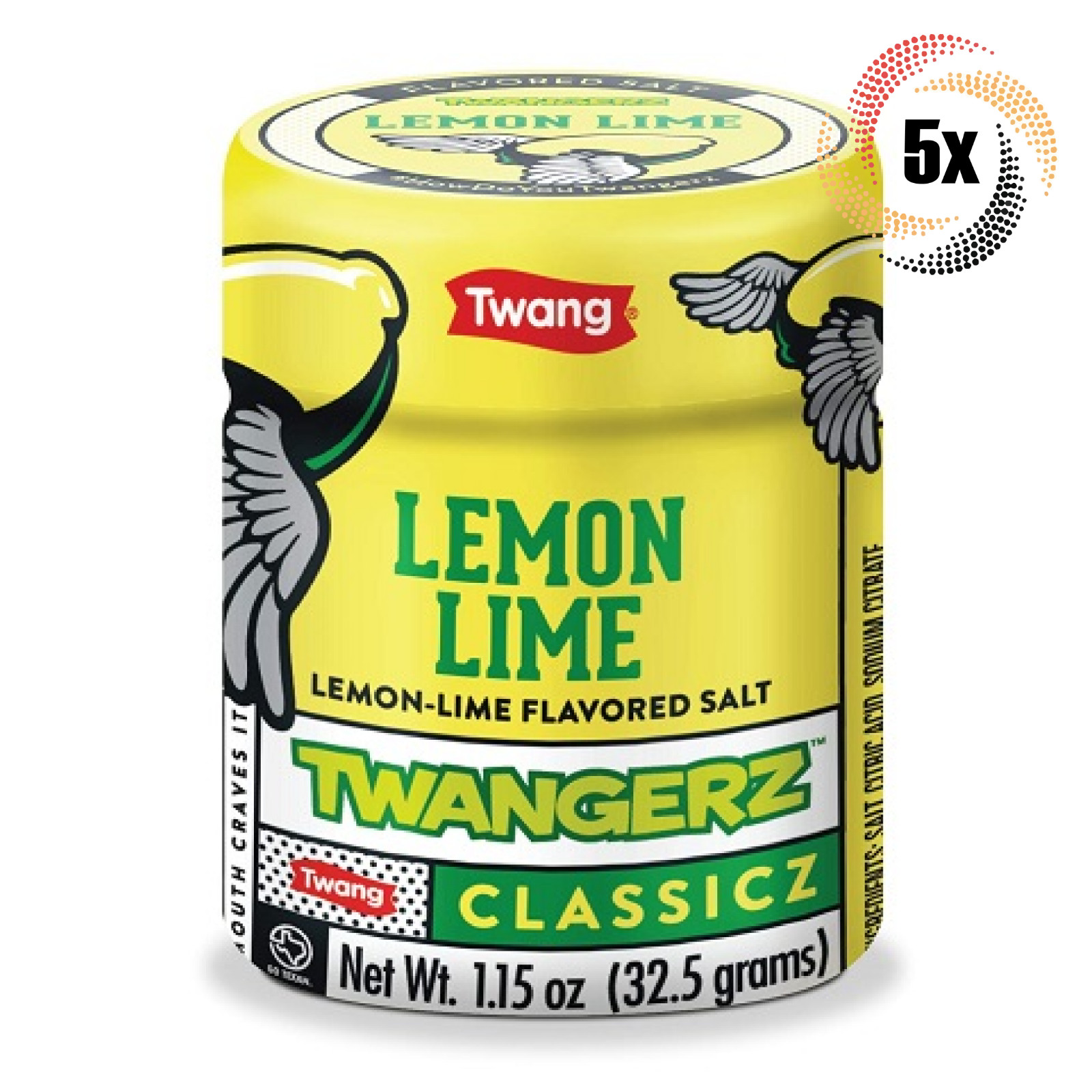 5x Shakers Twang Twangerz Classicz Lemon Lime Flavored Salt Topping | 1.15oz