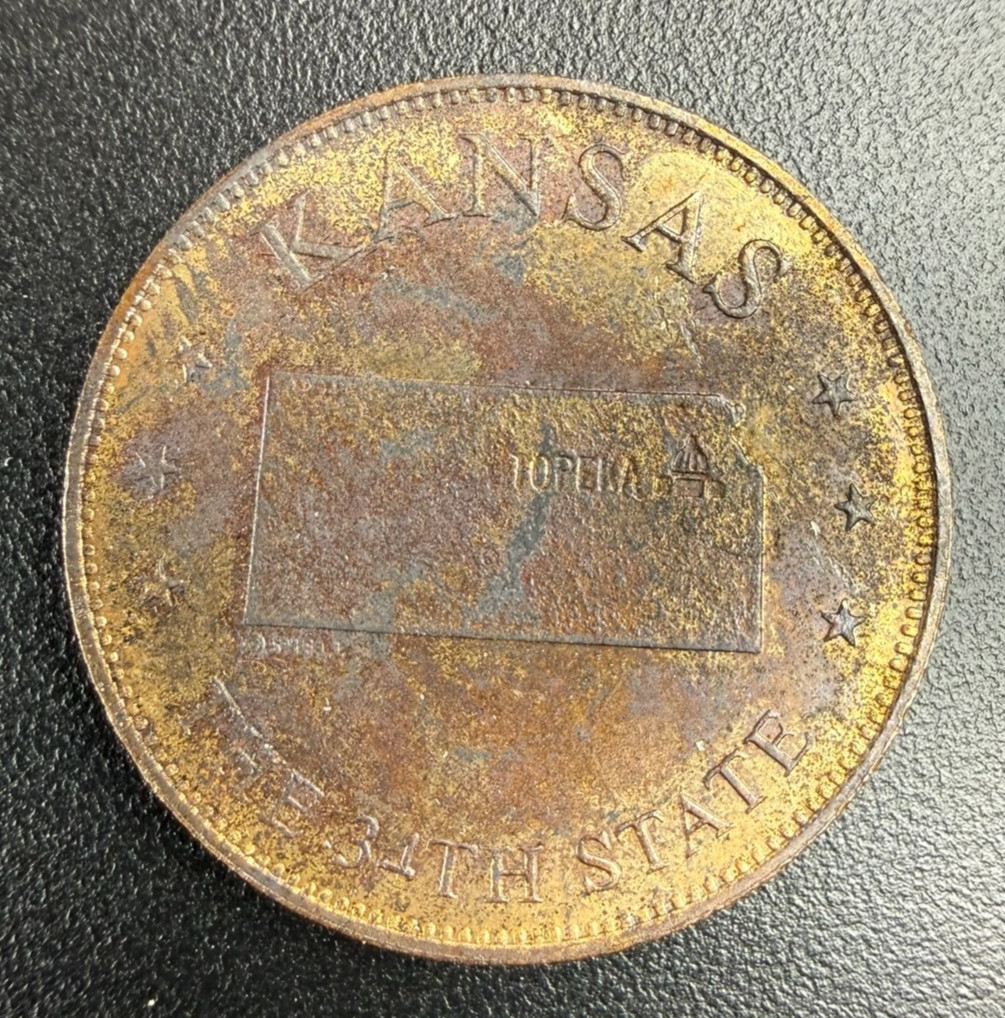 Kansas 34th State - 1969 Shell Oil States of the Union Token/ Medal (0078)