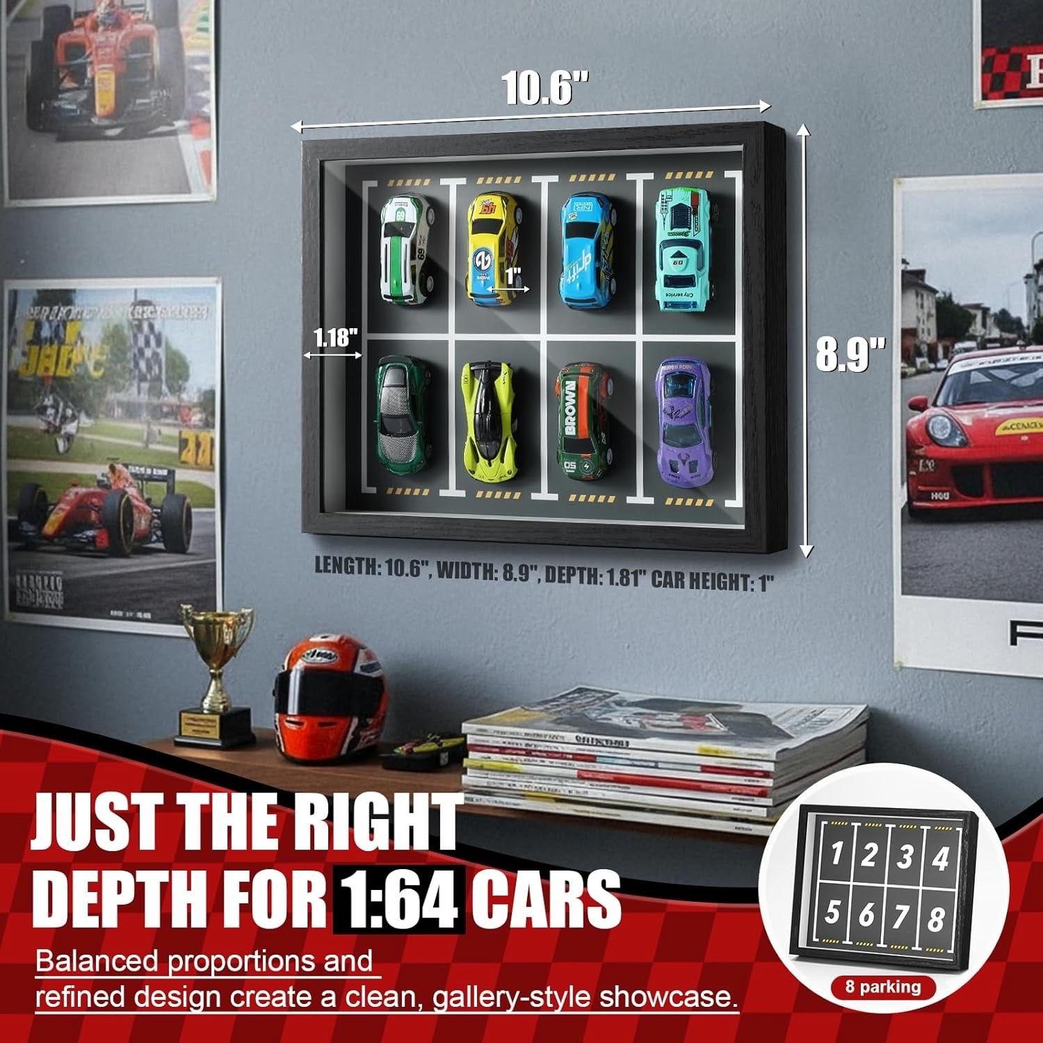 Dynamic 1:64 Scale Diecast Frame - Secure Parking Mat & Elegant Display Solution