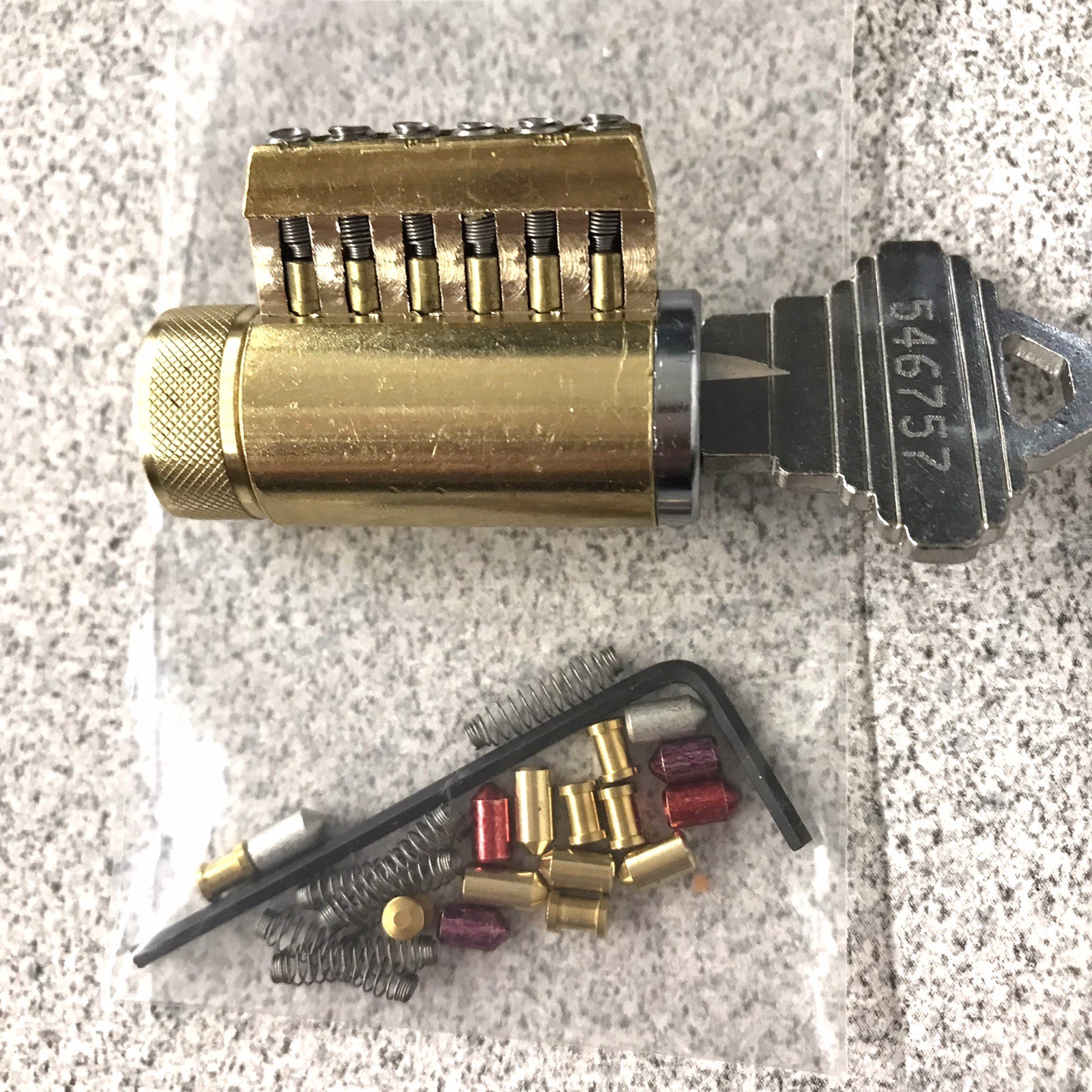 Rekeyable Cutaway Practice Lock 6 Pin Schlage Keyway Includes Spool Pins