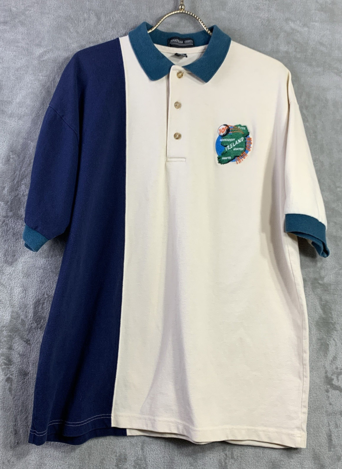 VTG 90's Jonathan Corey Ireland Golf Polo Shirt 10th Irish Open Commemorative L