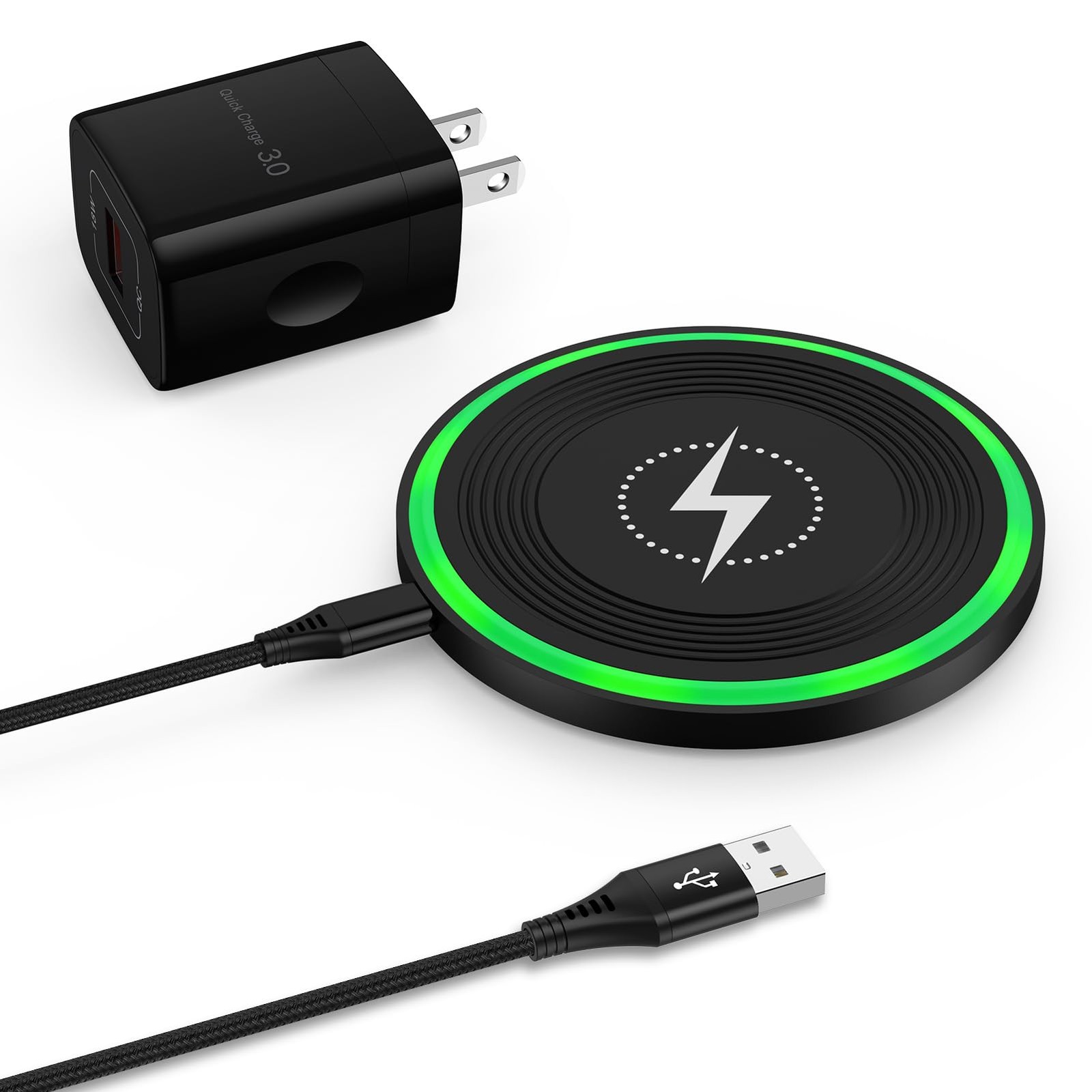 Wireless Charger 15W + QC3.0 Adapter for Motorola Razr 2025/Edge 2025A | Fast