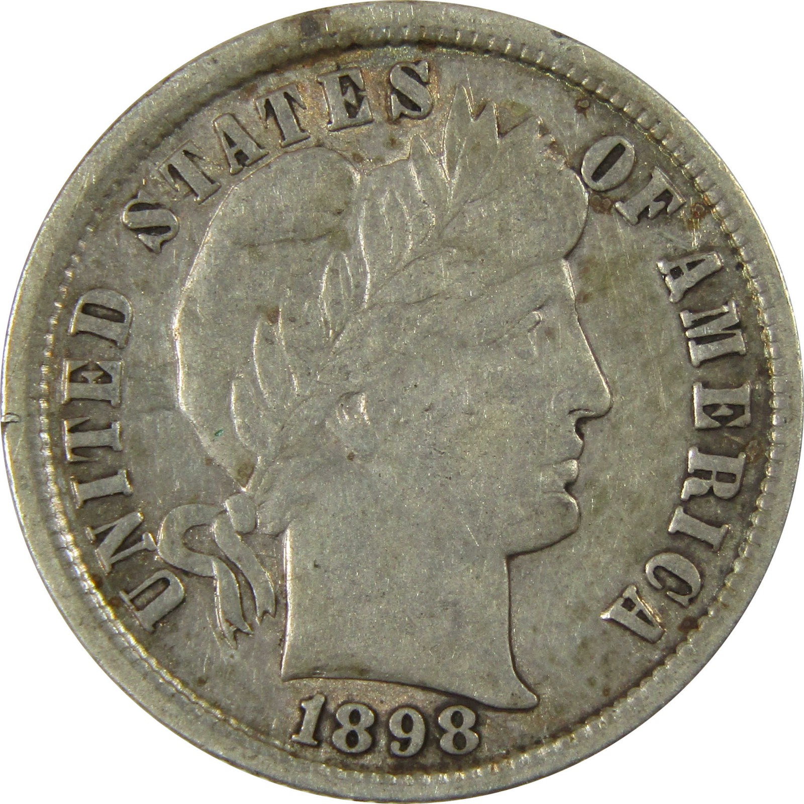 1898 Barber Silver Dime XF EF Extremely Fine 10c Coin SKU:CP684