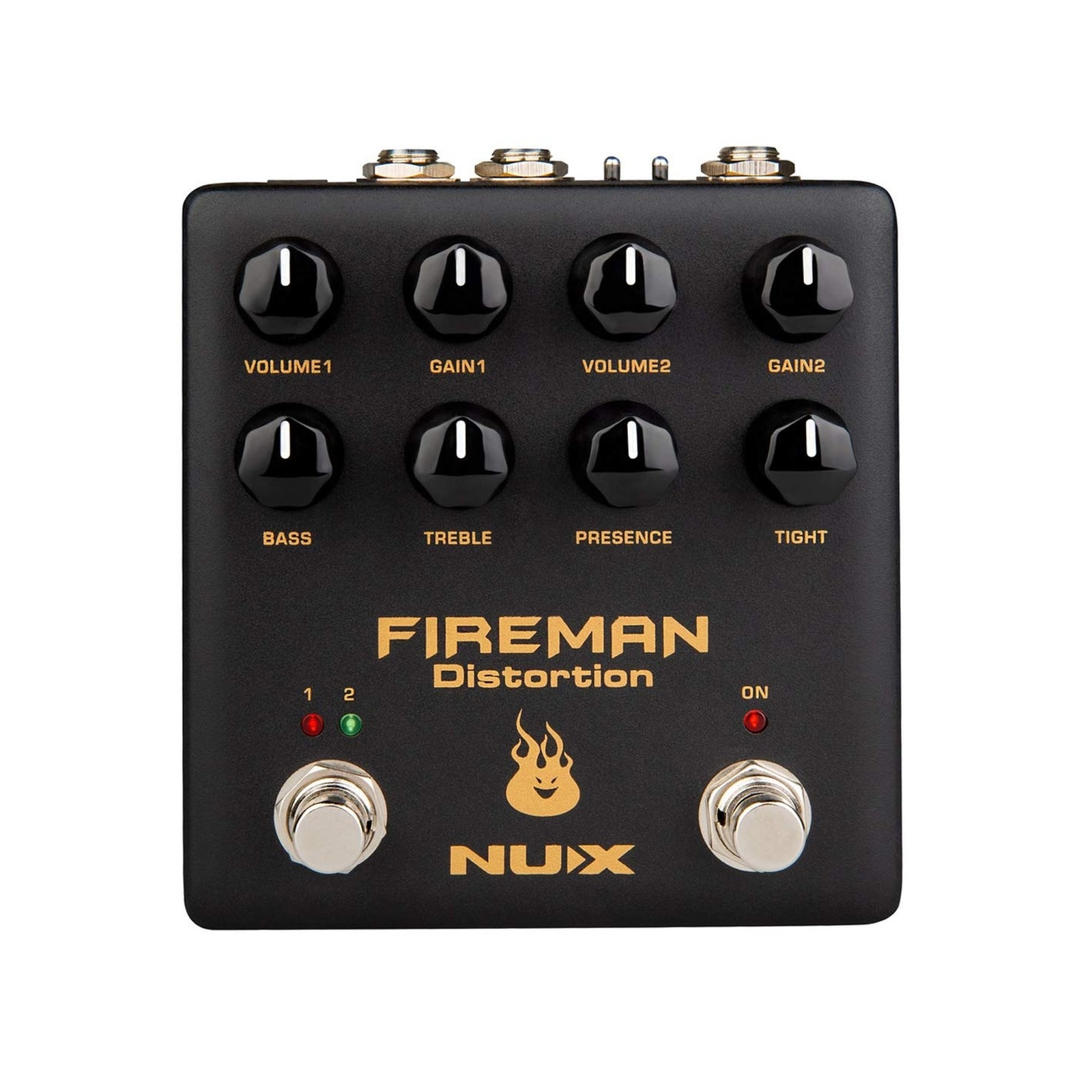 NUX Fireman Distortion Effect Pedal Dual Channel Brown Sound