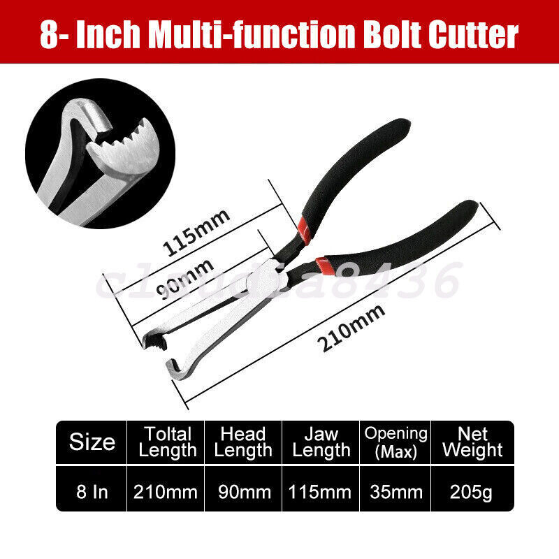 8Inch Electrical Disconnect Pliers Fuel Line Clip Spark Plug Removal Repair Tool