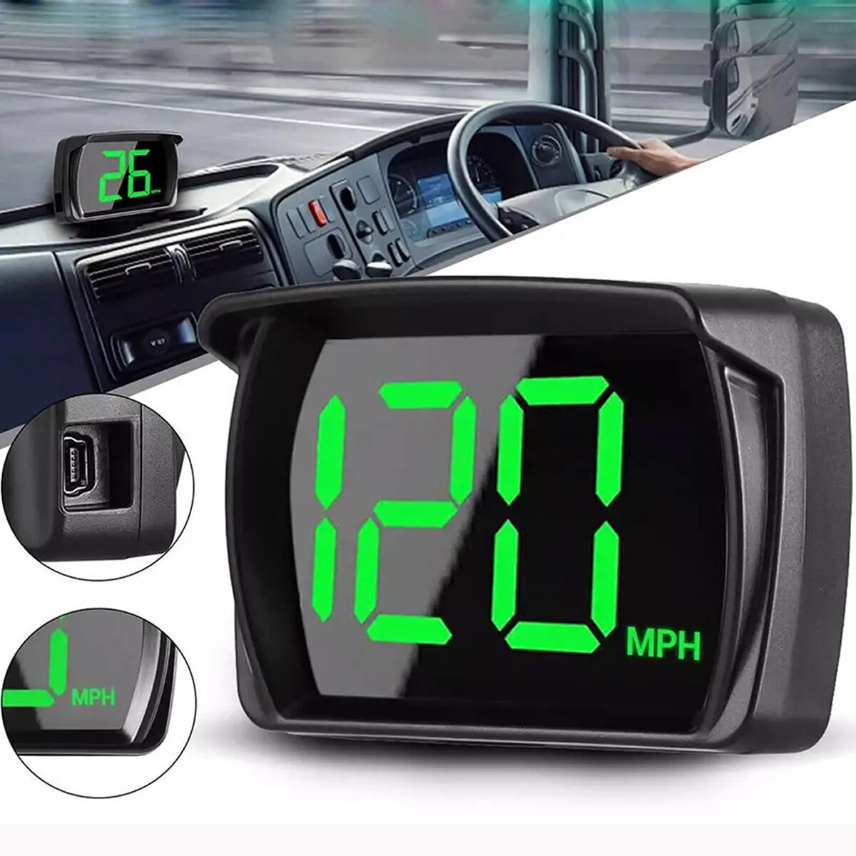 GPS Digital Speedometer Car Truck Motorcycle Head Up Display Odometer HUD MPH