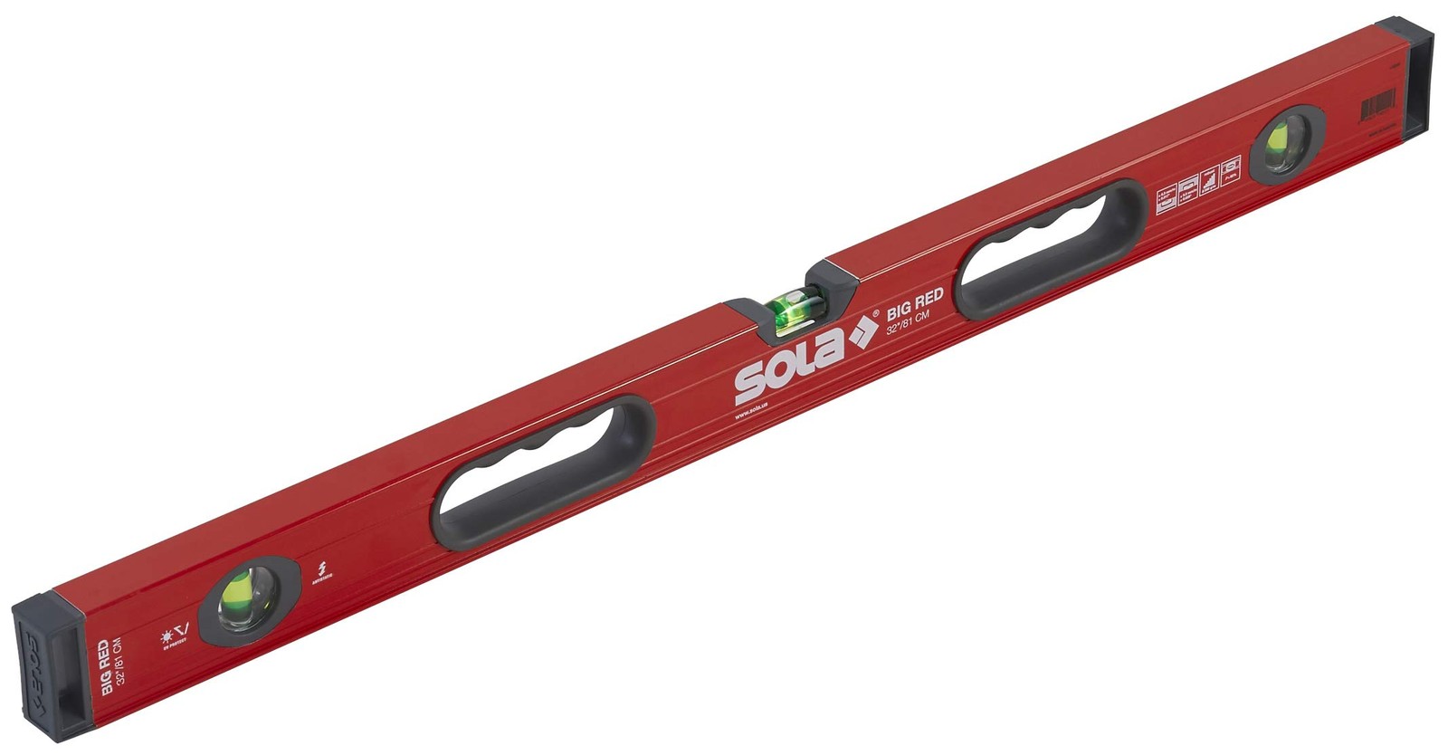 Lsb32 Big Red Aluminum Box Beam Level With 3 60% Magnified Vials 32inch