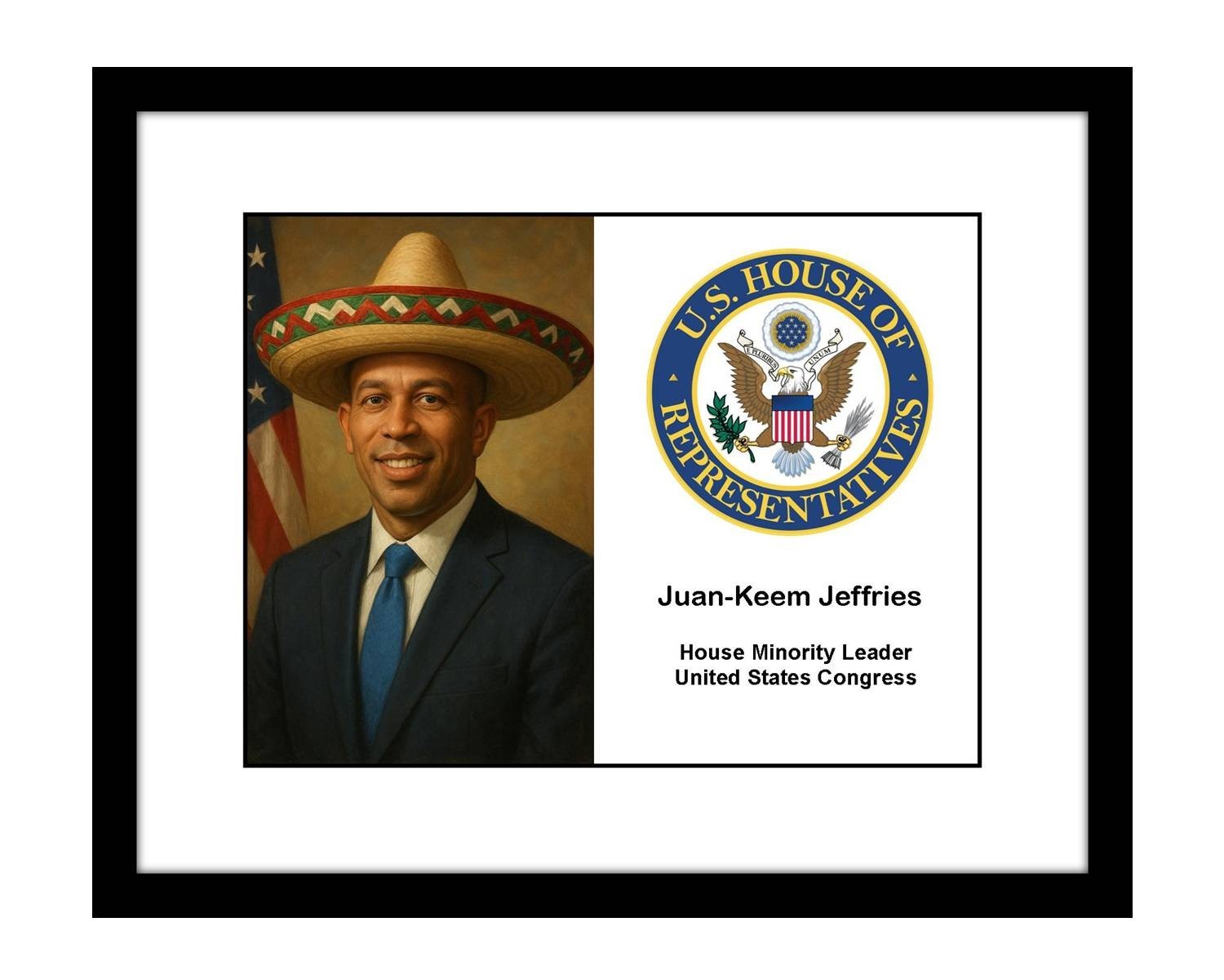 Gag gift for Donald Trump MAGA supporter 8x10 photo Juan-Keem Jeffries sombrero
