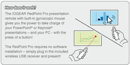 IOGEAR Repoint Pro Presentation Remote with Gyroscopic Mouse and Laser Pointer