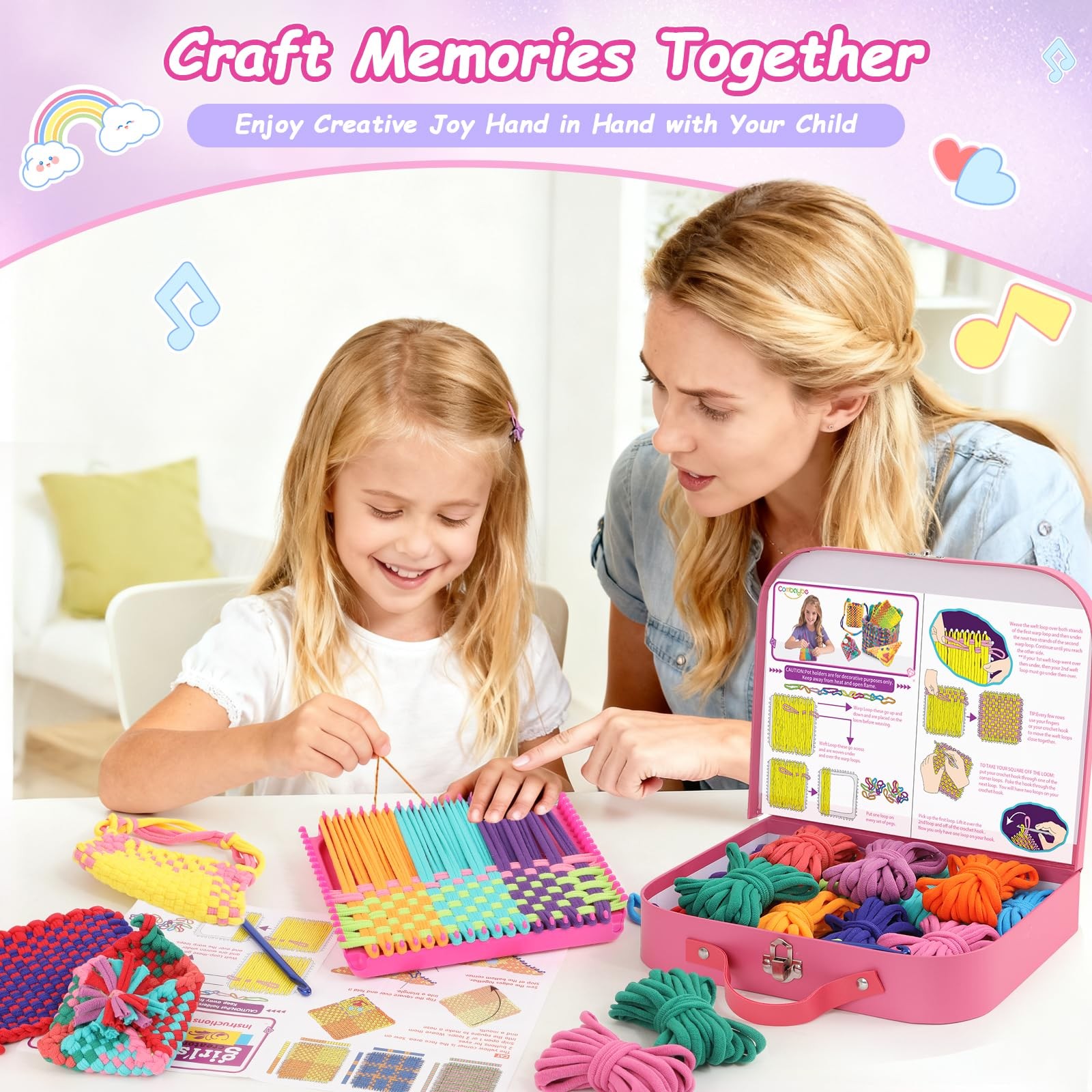 Weaving Loom Kit Toys Gift for and Adults–DIY Arts and Crafts Beginner-Friend...