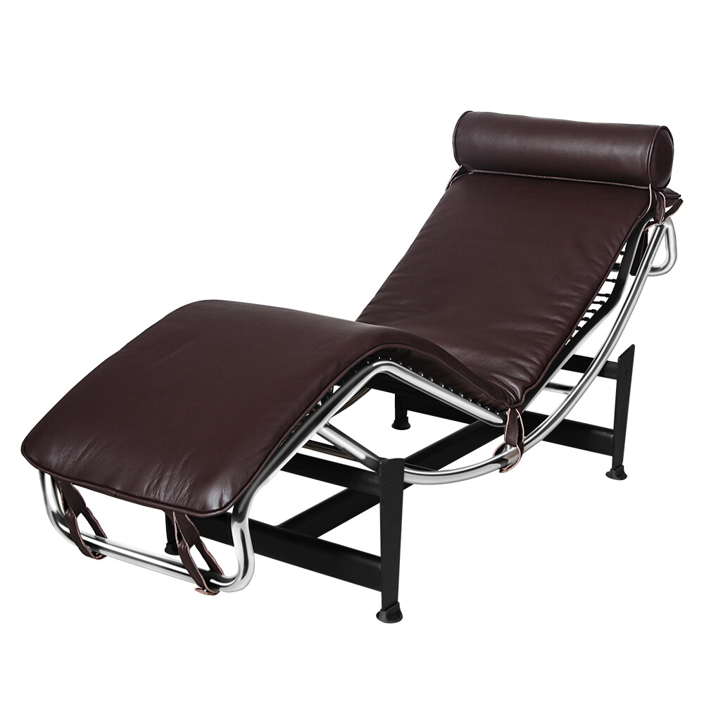 LC-4 Chaise Lounge Chaise Chair Recliner Chair Lazy Sofa Leather Stainless Steel