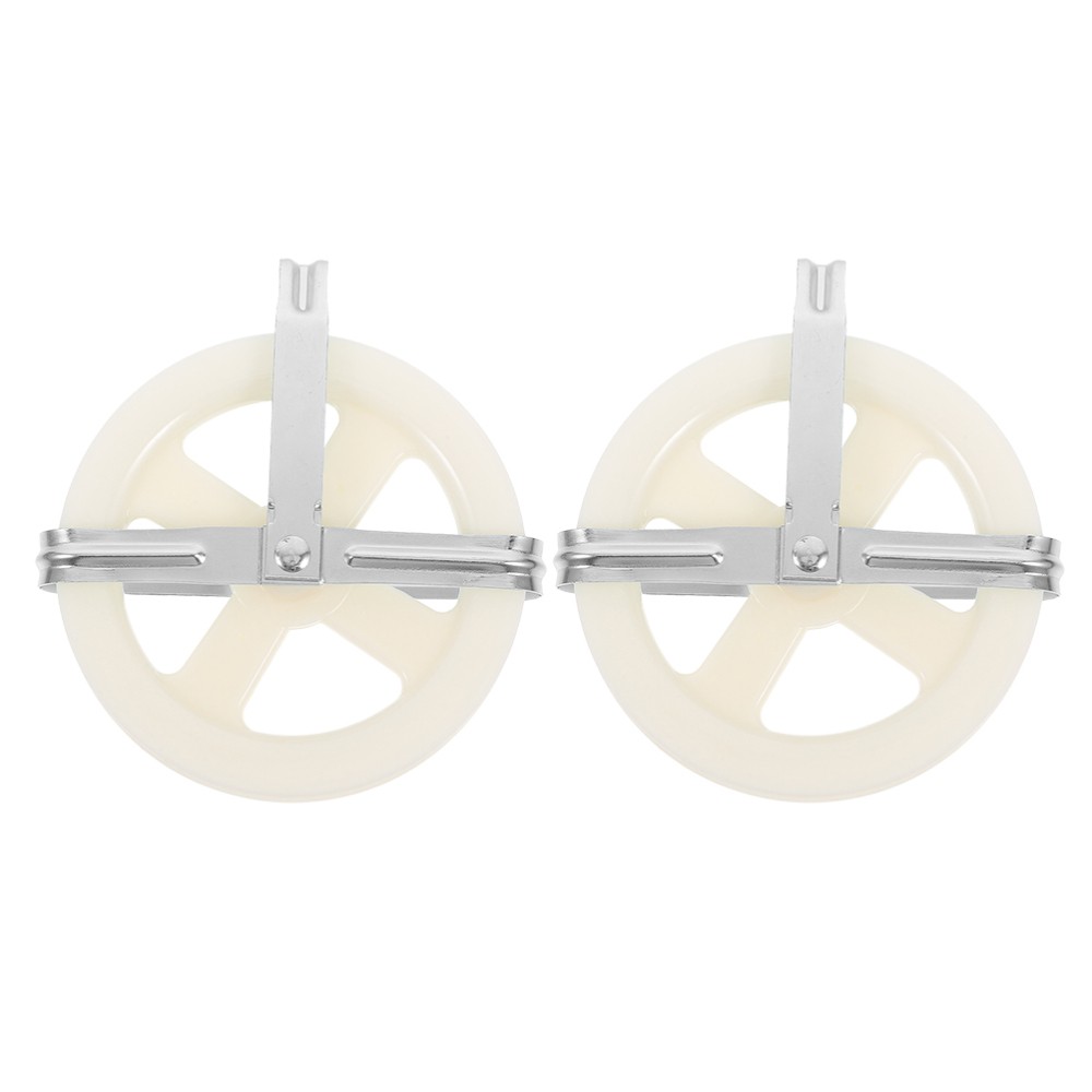 2 Pcs Clothes Line Wheel Hanging String Pulley Drying Rope Clotheslines