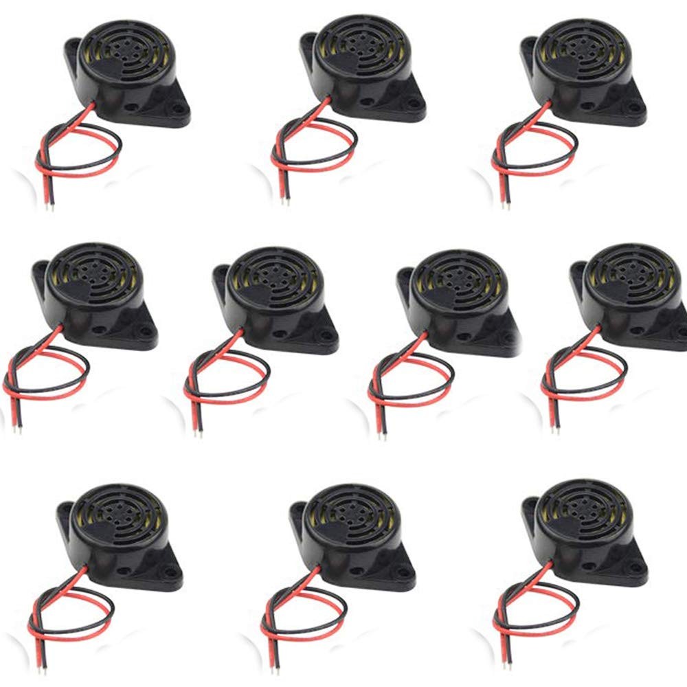 tatoko DC 3-24V Electronic Buzzer Alarm Sounder 48 x 30 x 15mm, Black
