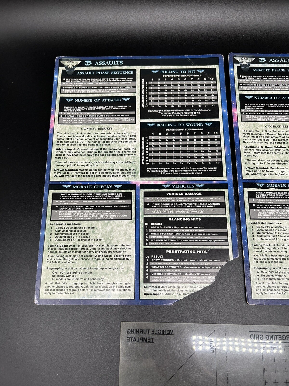 Games Workshop Warhammer 40,000 Quick Reference Card Supplement Lot