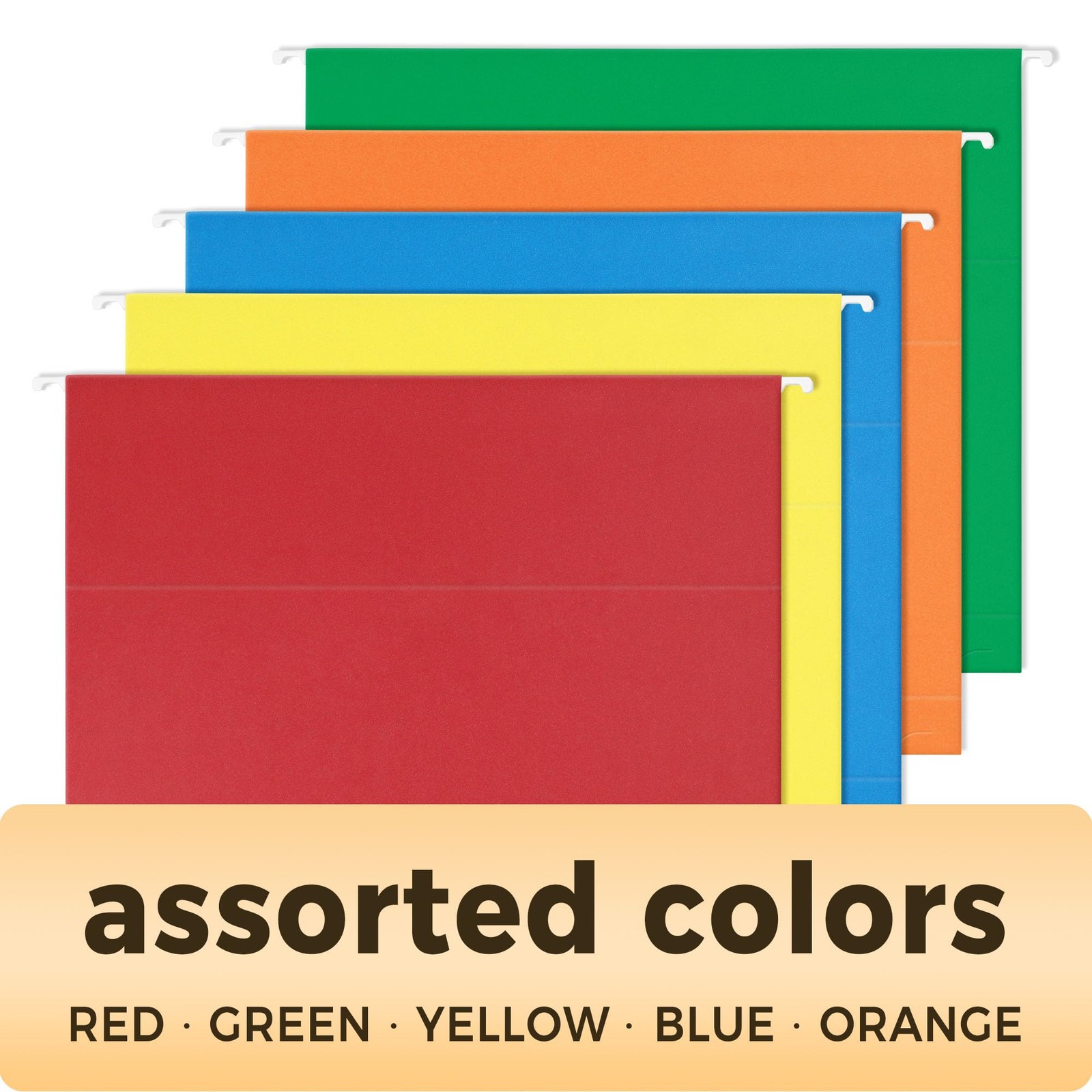 Hanging File Folders Extra Capacity 2 Inch Expansion Assorted 25 Pack