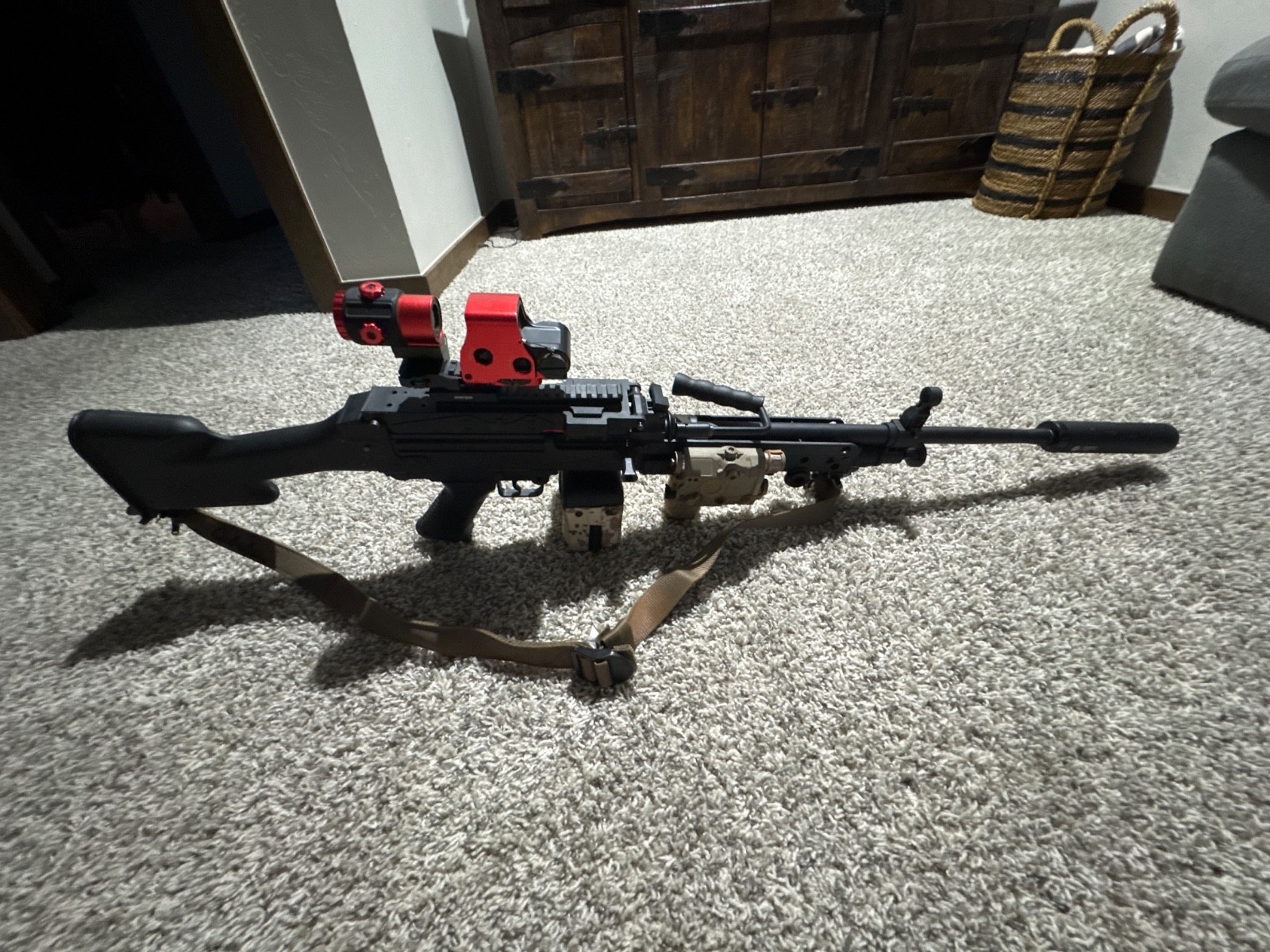 Cybergun FN Licensed M249 Featherweight Para Airsoft Machine Gun, w/ Box