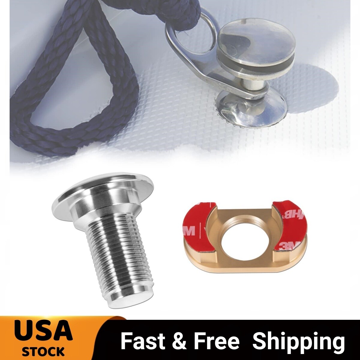 3/8'' Stainless Steel Quick Release Fender Receiver Boat Marine Lock Kit