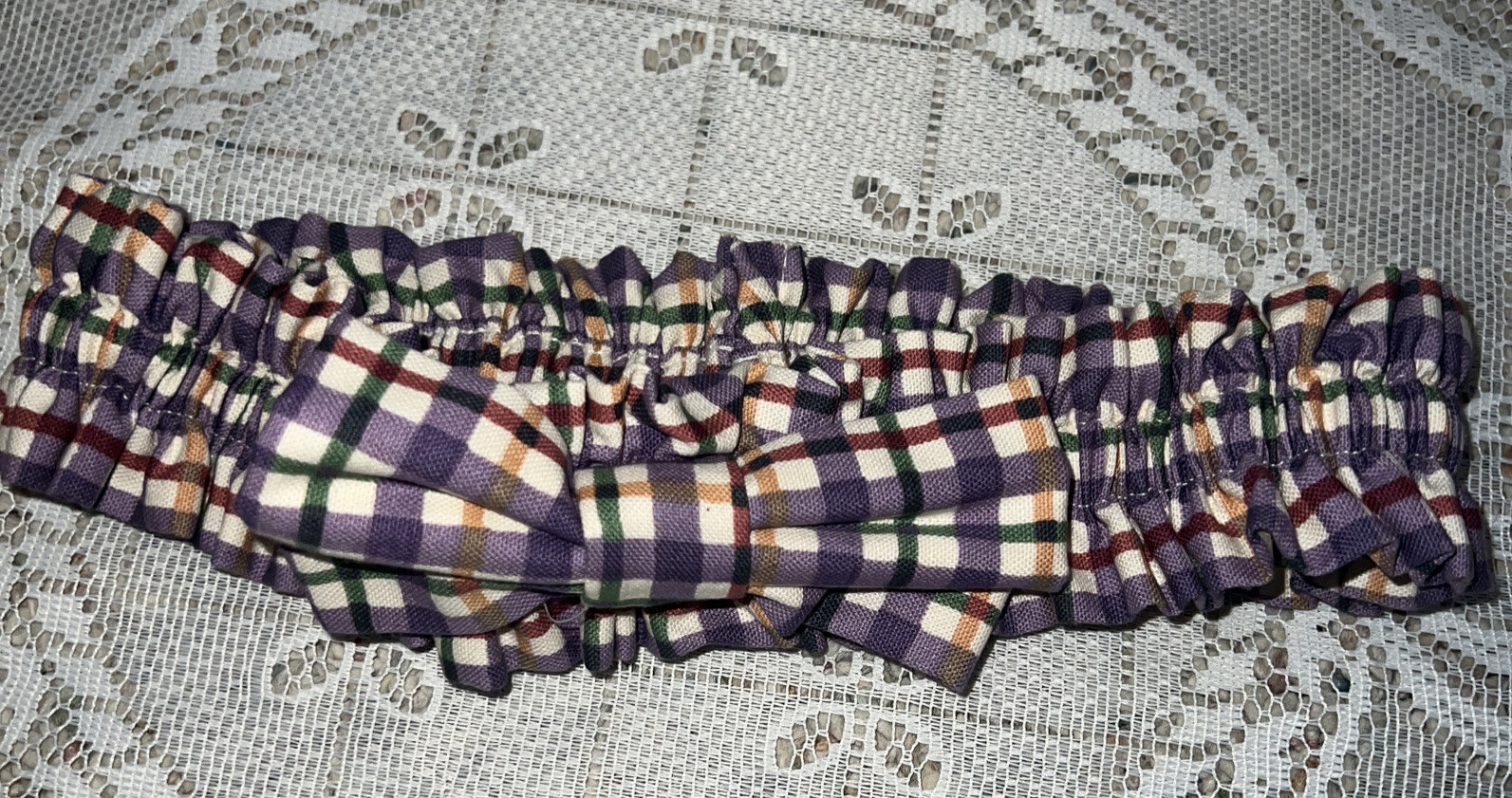 Longaberger Medium Garter - Blueberry Plaid