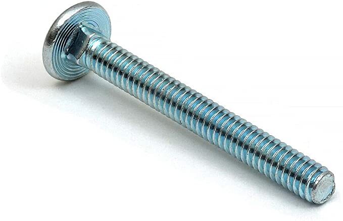 1/4 Inch 20 x 2 1/2 Inch Flathead Carriage Bolts ZP Full Thread (100 Qty)
