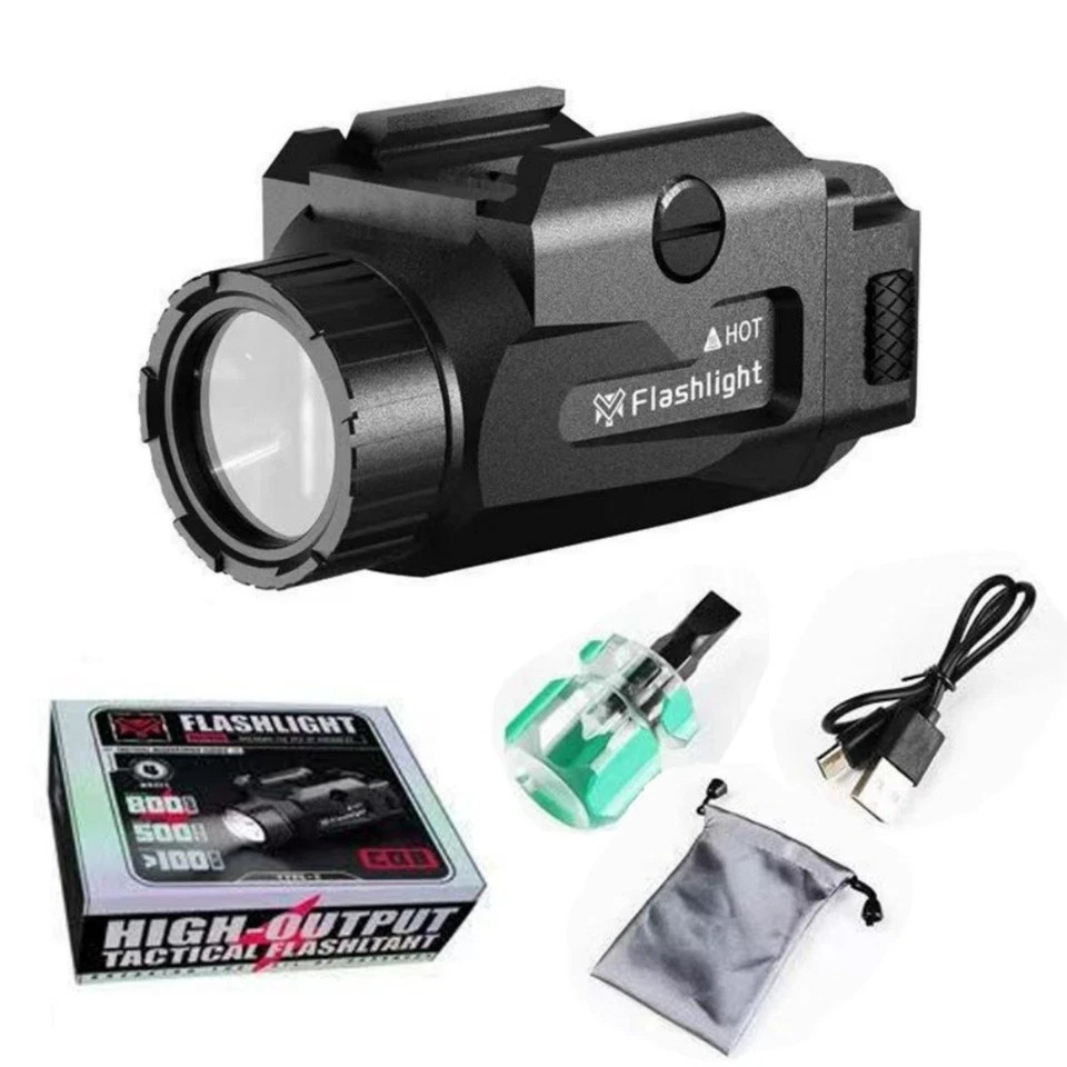 Tactical 800 lumens upgraded LED compact track mounted pistol flashlight-