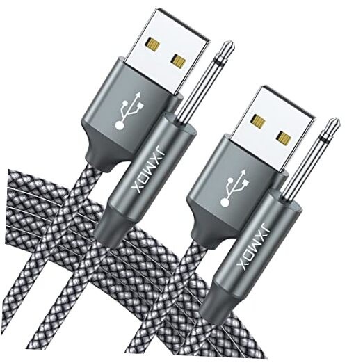 USB Charger Cord 2.5mm, (2-Pack 3ft) Replacement DC Charging Cable (Grey)