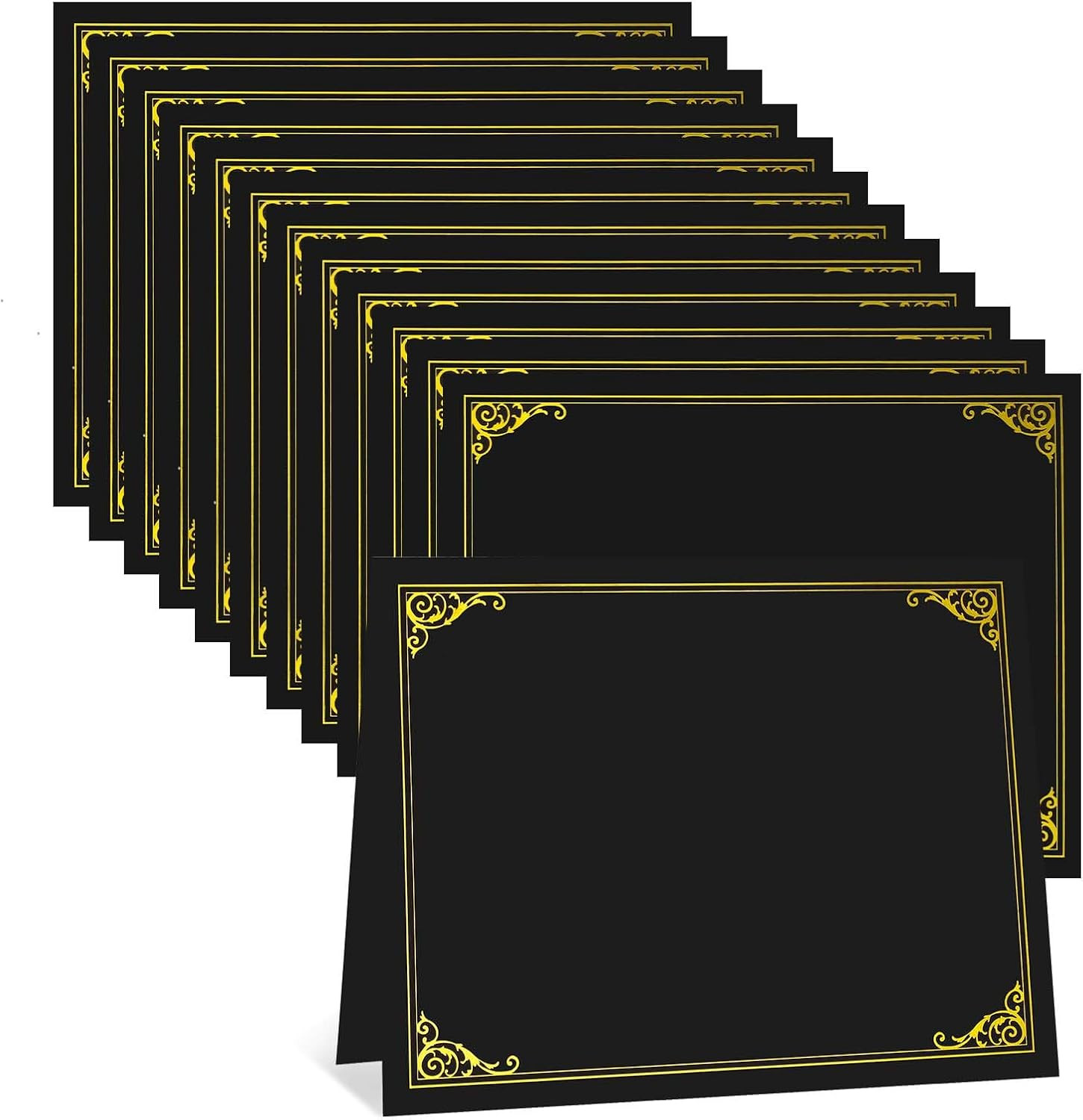 Porta Certificados Porta Diplomas Negros Cubiertas Certificados Con Borde Dorado