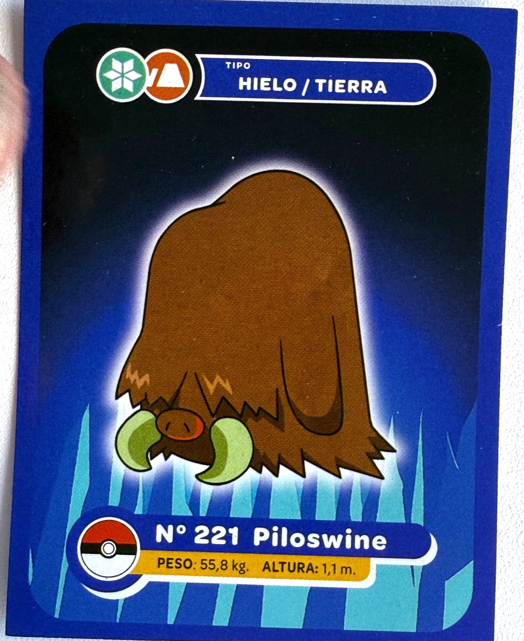 Pokémon Kanto & Johto - Full House -  Sticker - HIELO / TIERRA Piloswine -  221