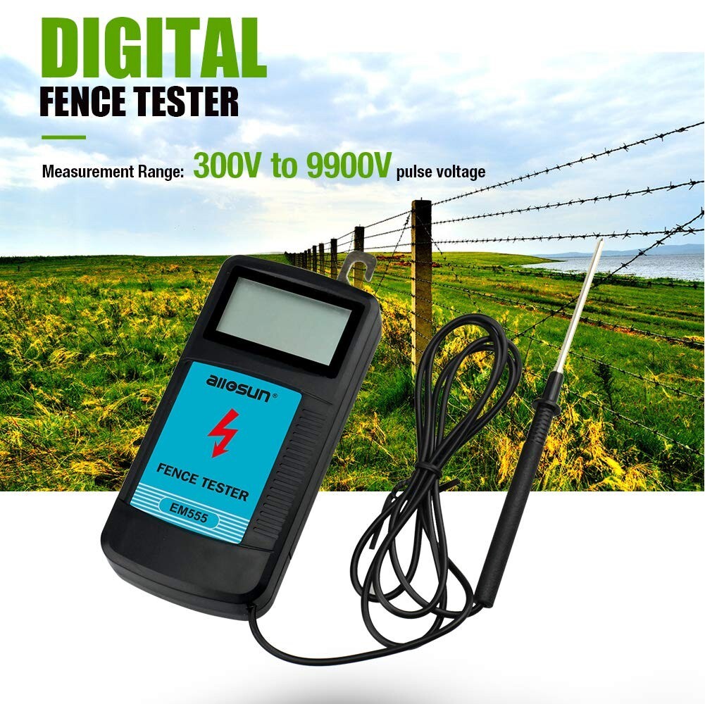Multi-Functional Electric Fence Meter - Battery Powered Voltage Checker with Bag