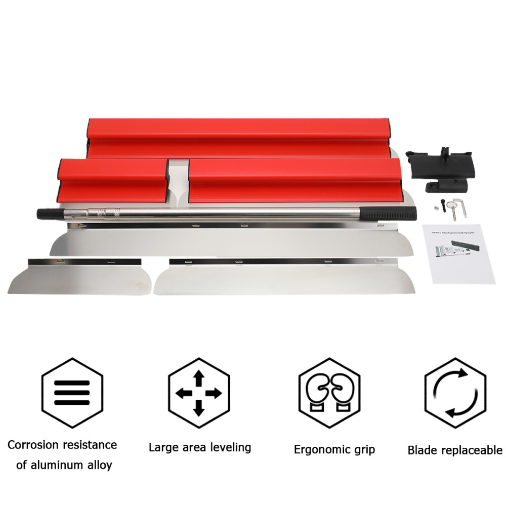 Drywall Skimming Blades Set Blades Combo 30/50/80cm with 90-200cm Handle