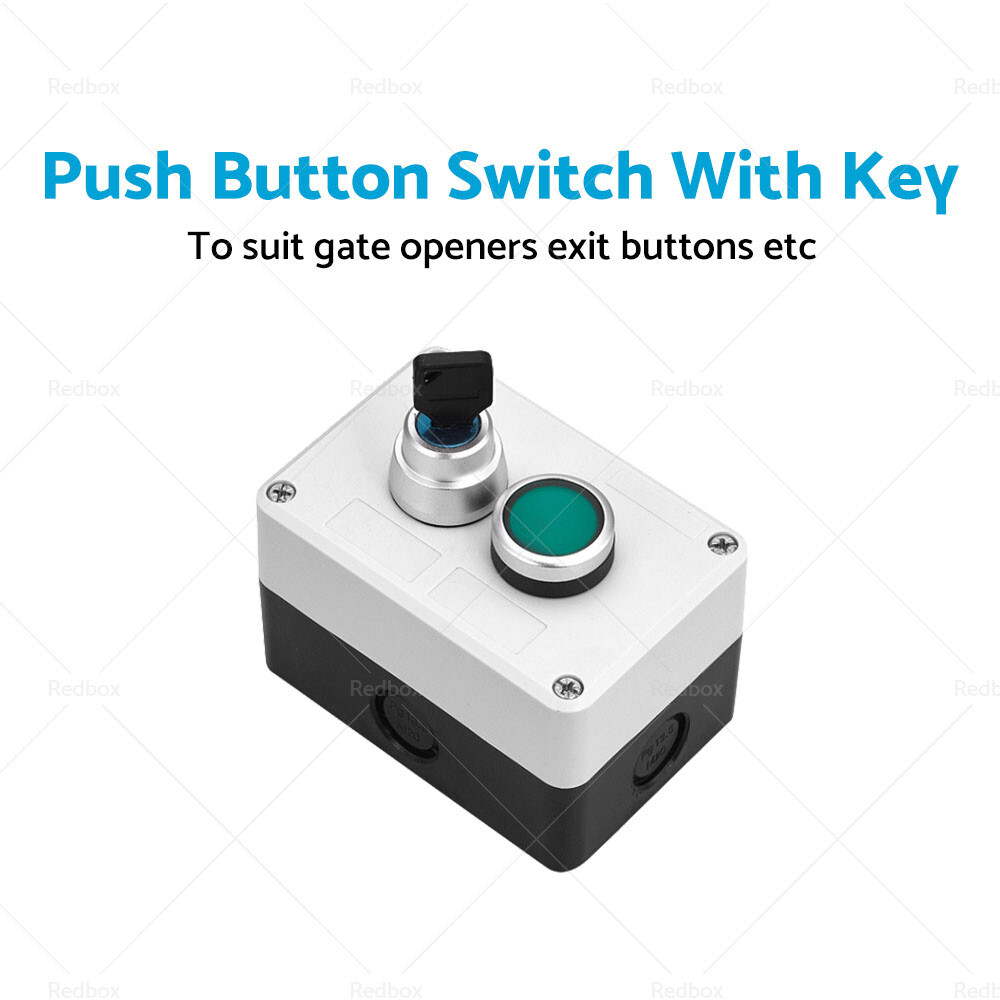 Weatherproof Push Button Switch with Key Suitable for Gate Opener